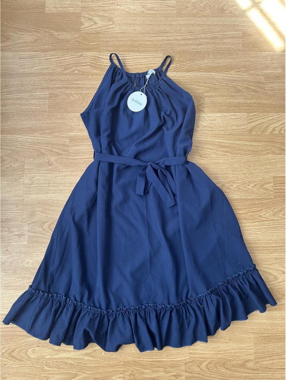 GIRLS XL 14–16 Arshiner Navy Blue Dress Halter Size 160